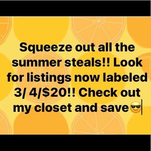 MIX AND MATCH ALL ITEMS LISTED 3/4/$20!!